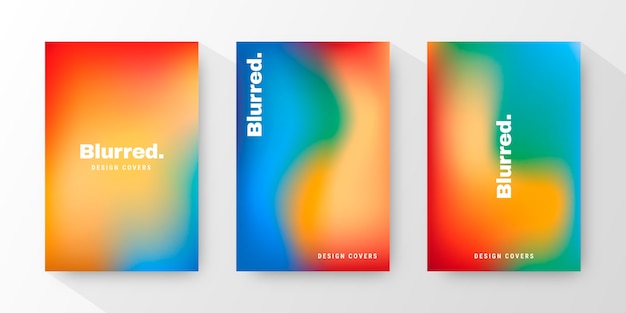 Gradient abstract blurred covers collection