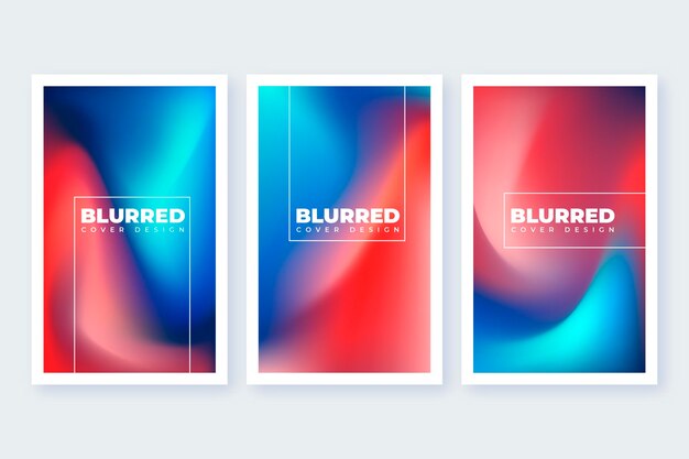 Gradient abstract blurred covers collection