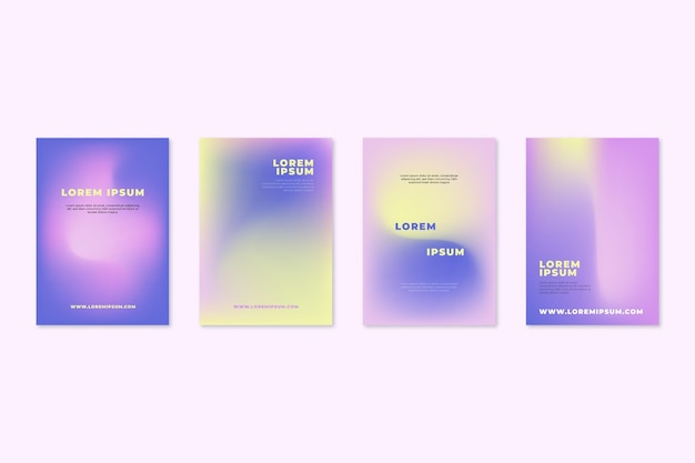 Gradient abstract blurred covers collection