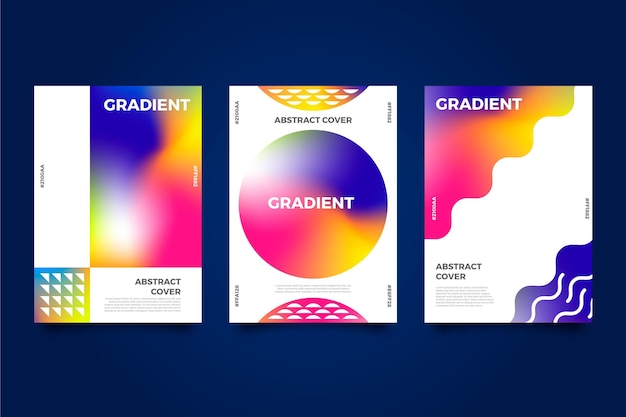 Gradient abstract blurred covers collection