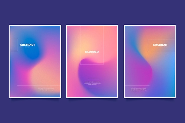 Gradient abstract blurred covers collection