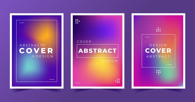 Gradient abstract blurred covers collection