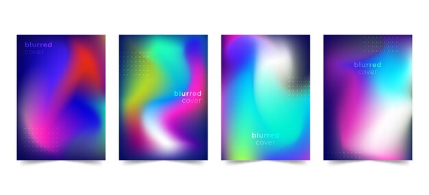 Gradient abstract blurred covers collection