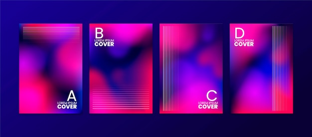 Gradient abstract blurred covers collection