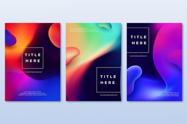 Gradient abstract blurred covers collection