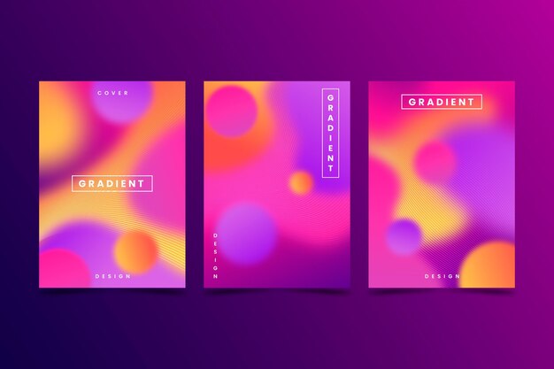 Gradient abstract blurred covers collection