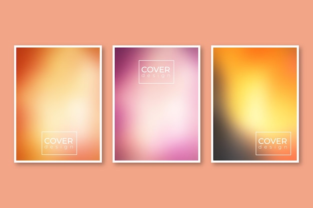 Free Vector gradient abstract blurred covers set