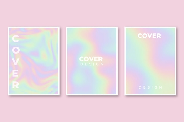 Gradient abstract blurred covers set