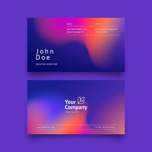 Gradient abstract business card