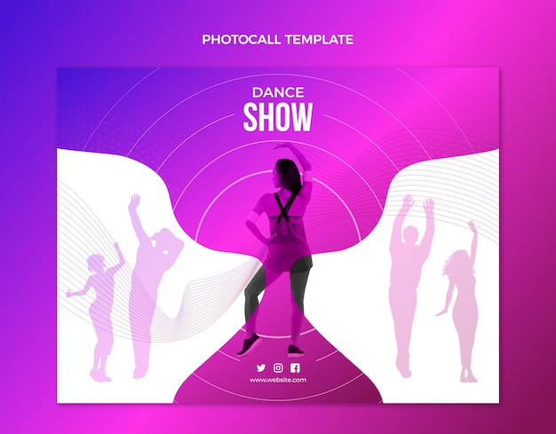 Gradient abstract fluid dance show photocall template