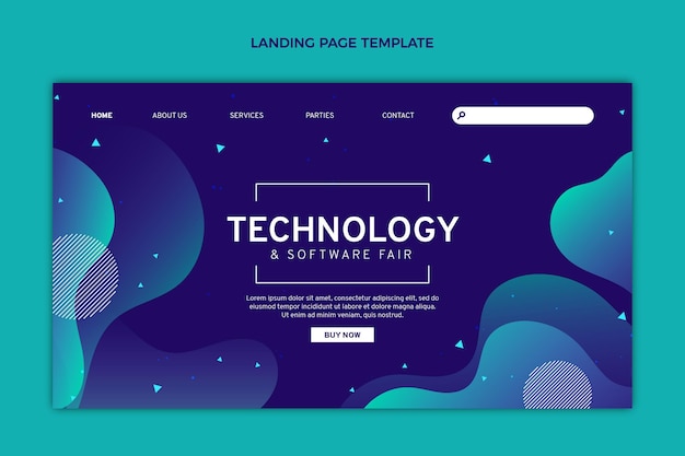 Gradient abstract fluid technology landing page