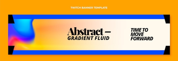 Gradient abstract fluid technology twitch banner