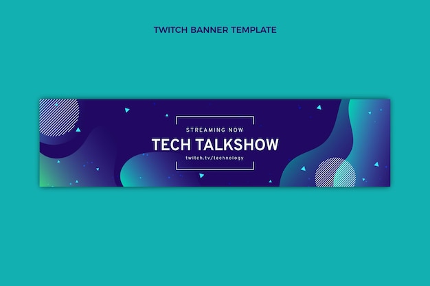 Gradient abstract fluid technology twitch banner