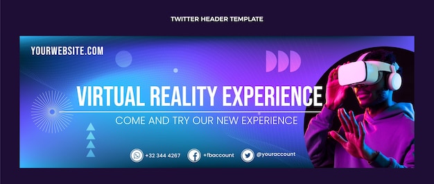 Gradient abstract fluid technology twitter header