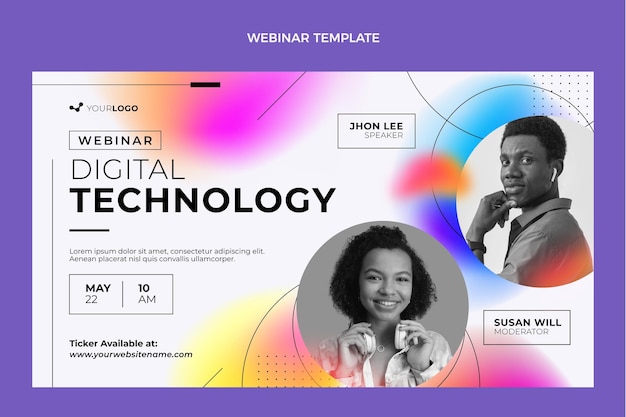 Gradient abstract fluid technology webinar