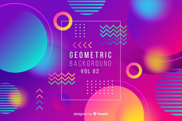 Gradient abstract geometric shapes background