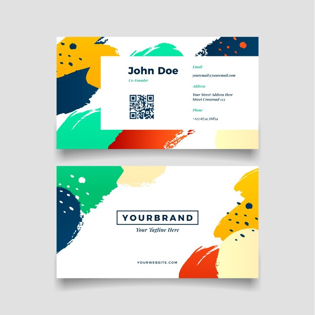 Gradient abstract horizontal business card template