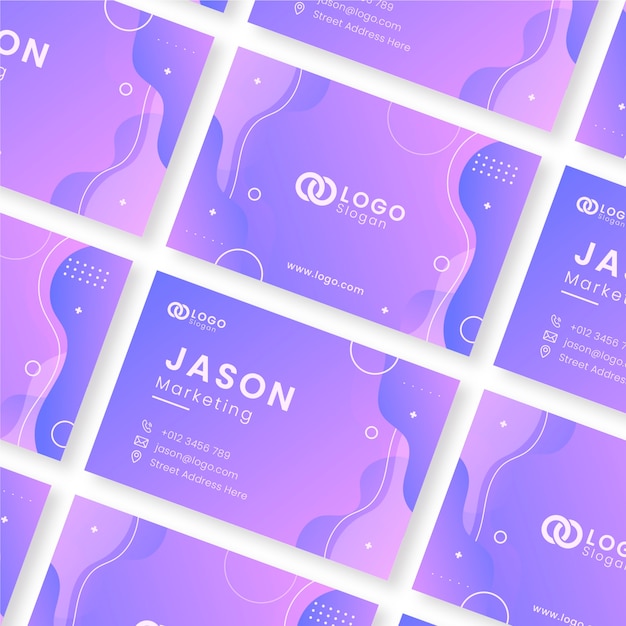 Gradient abstract horizontal business card template