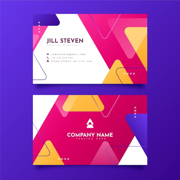 Gradient abstract horizontal business card template