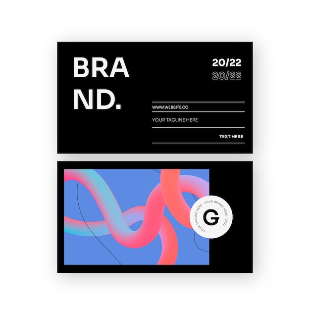 Gradient abstract horizontal double-sided business card template