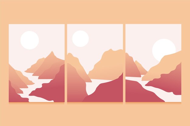 Gradient abstract landscape cover collection