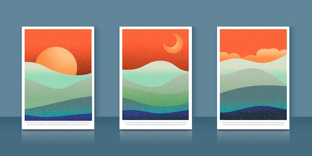 Gradient abstract landscape covers collection