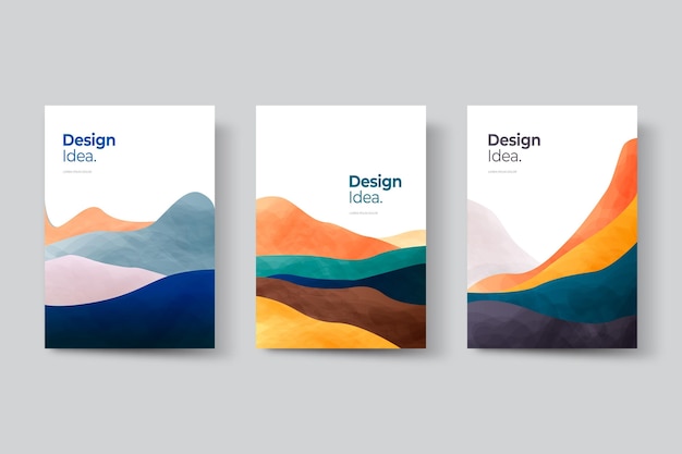 Gradient abstract landscape covers collection