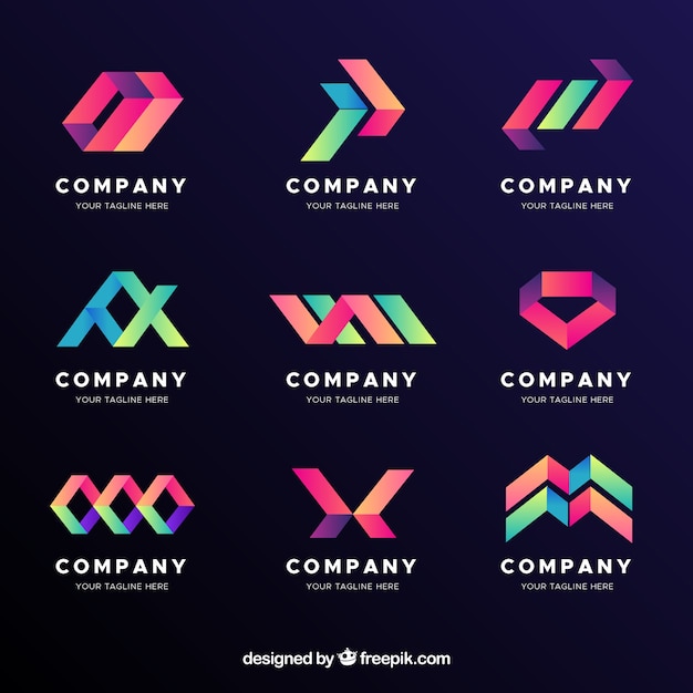 Free vector gradient abstract logo collection