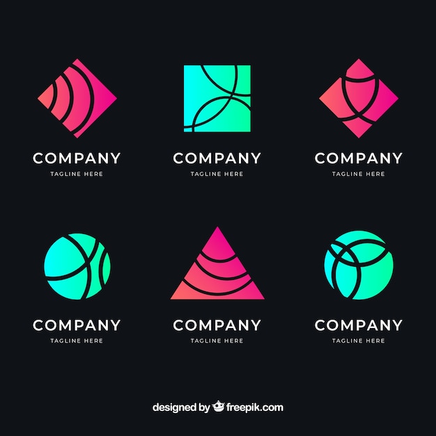 Gradient abstract logo collection