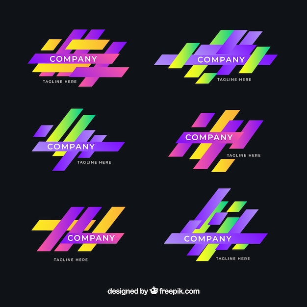 Gradient abstract logo collection