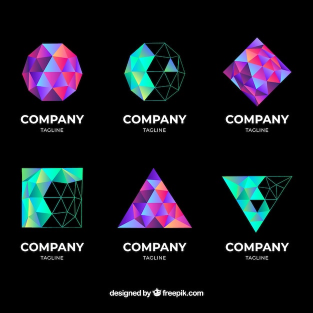 Gradient abstract logo collection