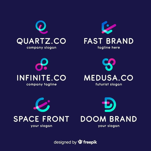 Gradient abstract logo collection