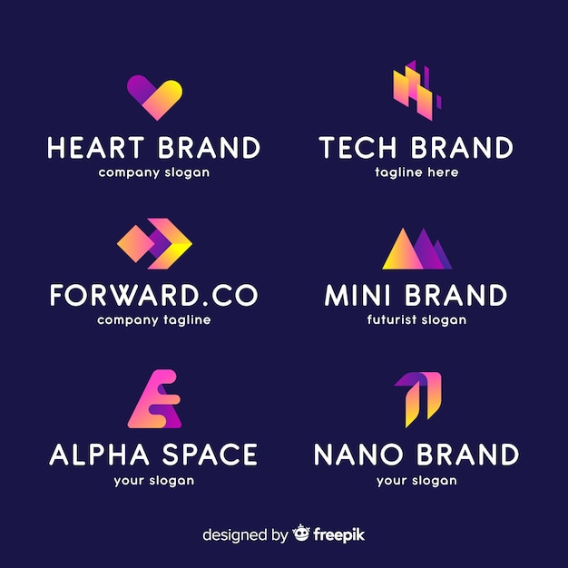 Gradient abstract logo collection