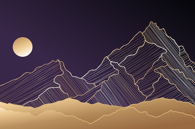 Free vector gradient abstract mountain background design