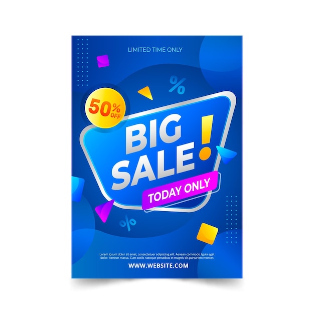 Gradient abstract sales poster template