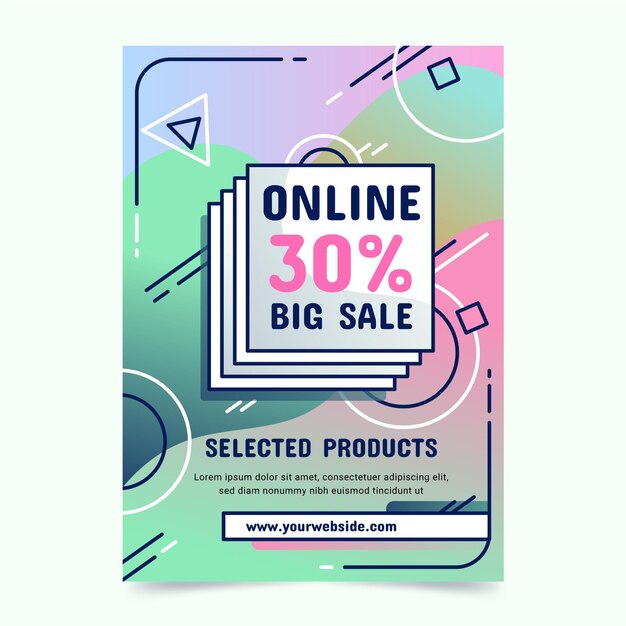 Gradient abstract sales poster template