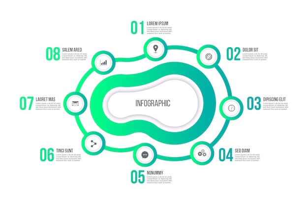 Gradient abstract shape infographic