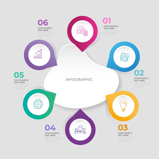 Free vector gradient abstract shape infographic