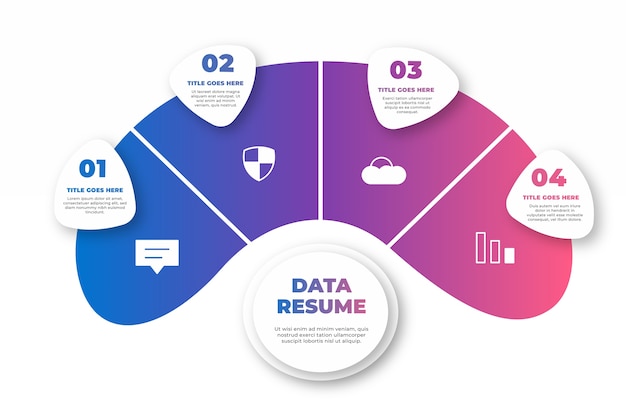 Gradient abstract shape infographic