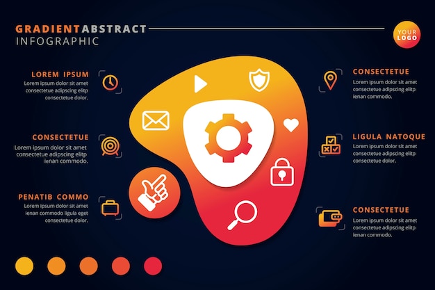 Gradient abstract shape infographic