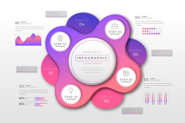 Gradient abstract shape infographic