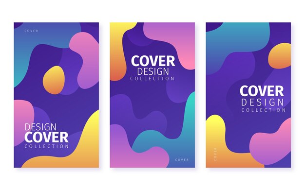 Gradient abstract shapes cover collection