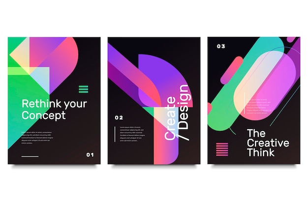 Gradient abstract shapes cover collection