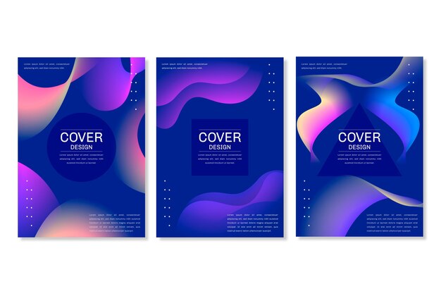 Gradient abstract shapes cover collection