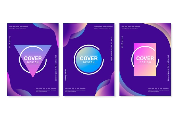 Gradient abstract shapes cover collection