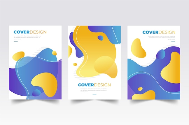 Gradient abstract shapes cover collection