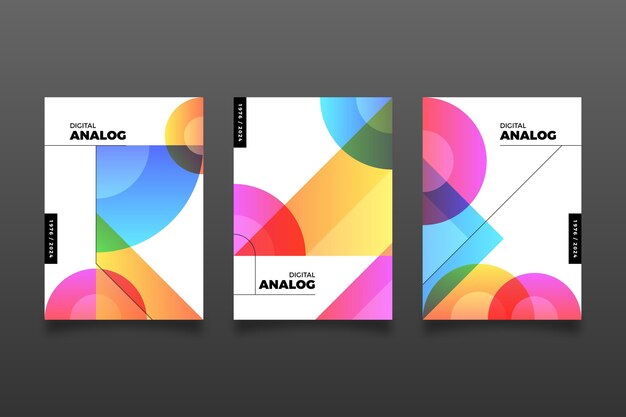 Gradient abstract shapes cover collection