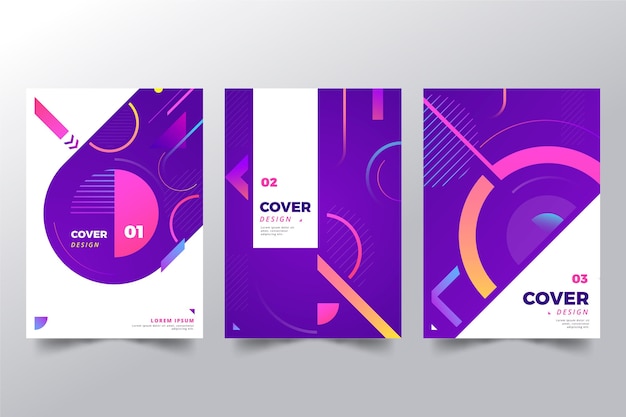 Gradient abstract shapes cover collection