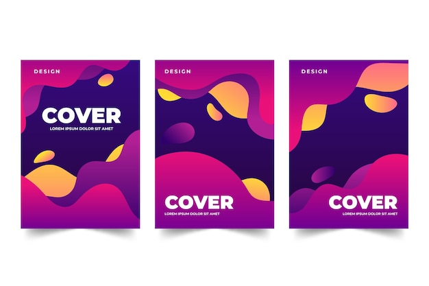 Gradient abstract shapes cover collection