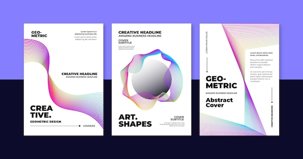 Gradient abstract shapes cover collection